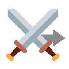 Two swords crossed, illustrating game localization services